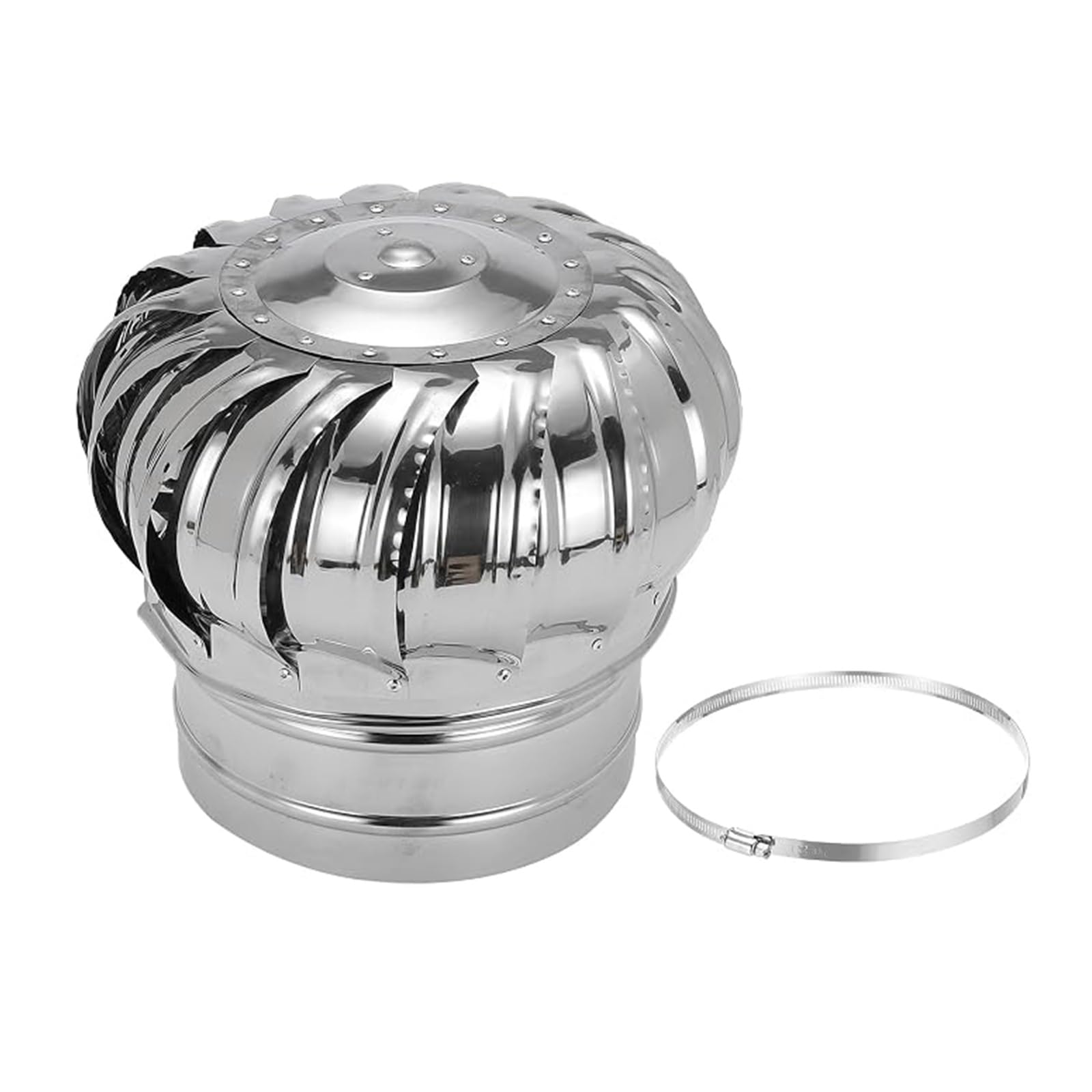 Tapa de turbina eólica de 400mm en metal 304 con doble cojinete para ventilación de chimeneas