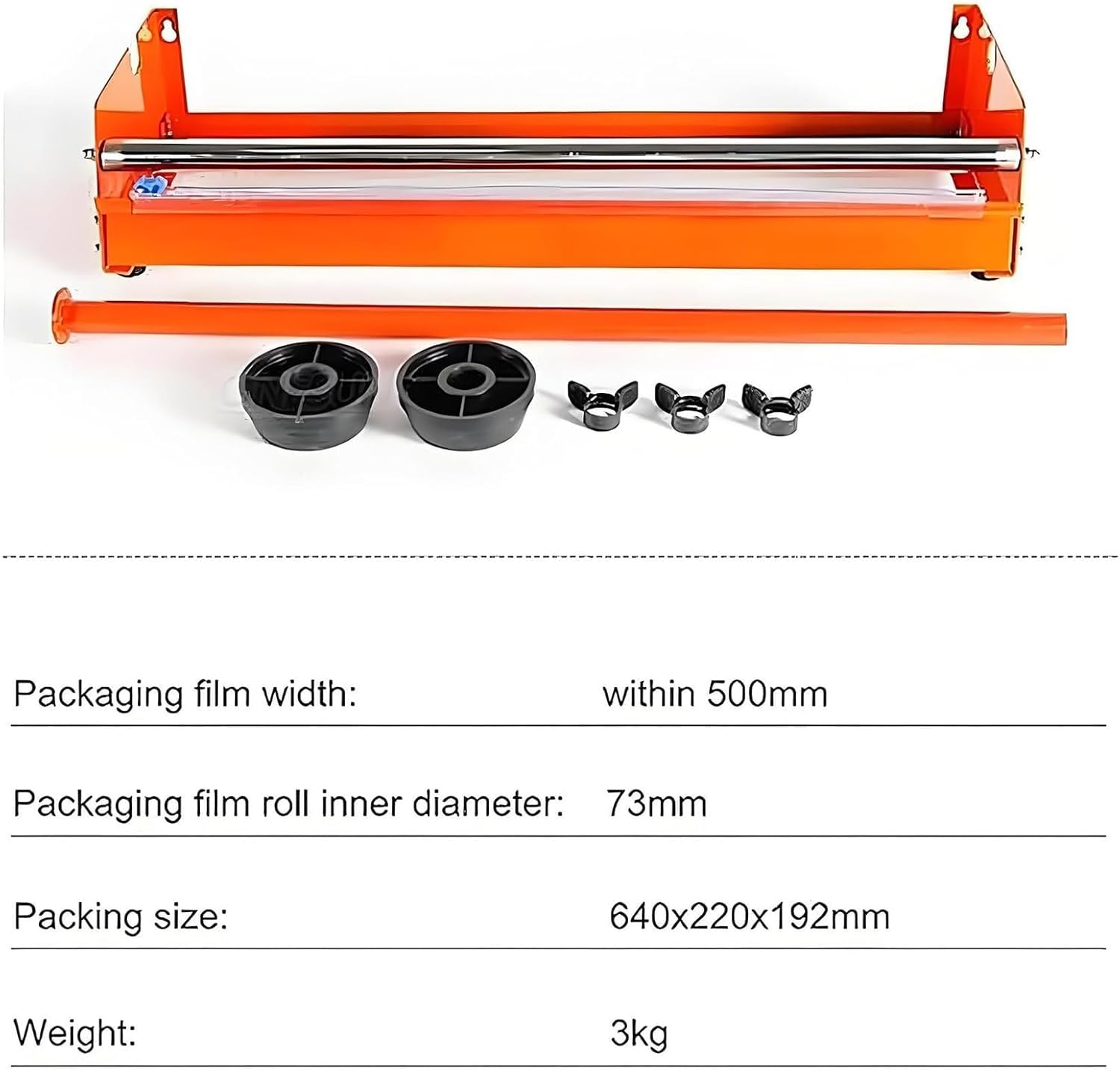 Avvolgitrice Manuale per Film Estensibile, Dispenser per Film Estensibile, con Guida Scorrevole, Larghezza Regolabile, Larghezza Massima del Film 500 Mm, Dispenser per Film Estensibile