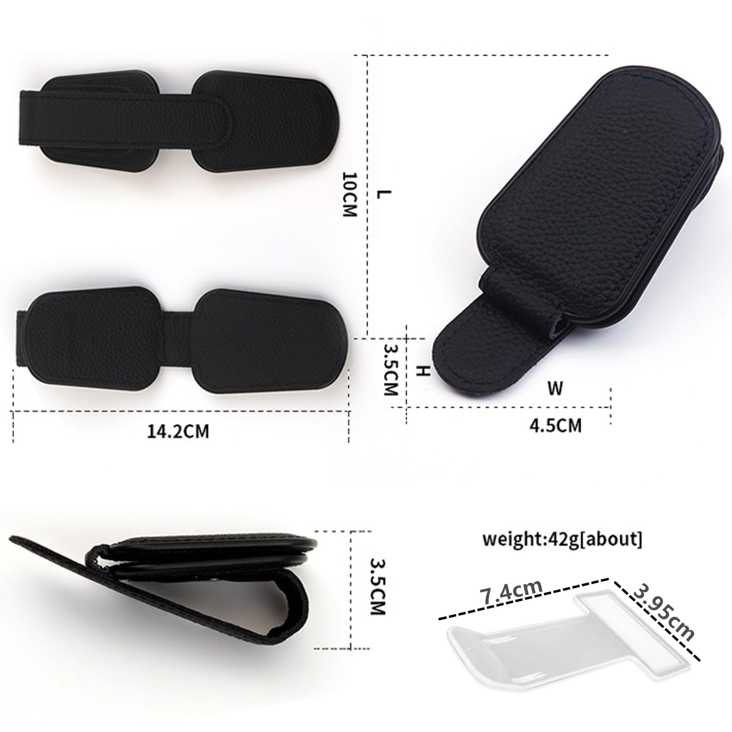 FineGood - Set di 2 Supporti per Occhiali da Sole da Auto, con Clip per