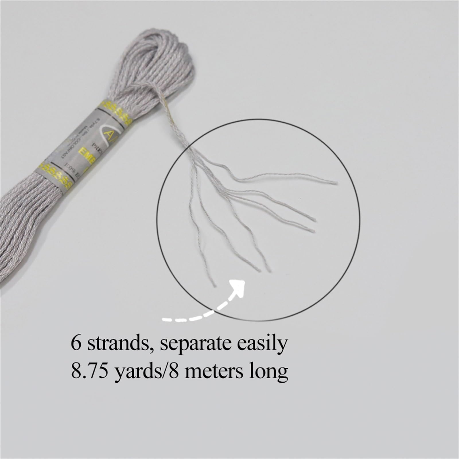 Stickgarn-Set, 505 Farben, langfaserige Baumwolle, 8 Meter pro Knäuel, ideal zum Nähen, Basteln und Quilten