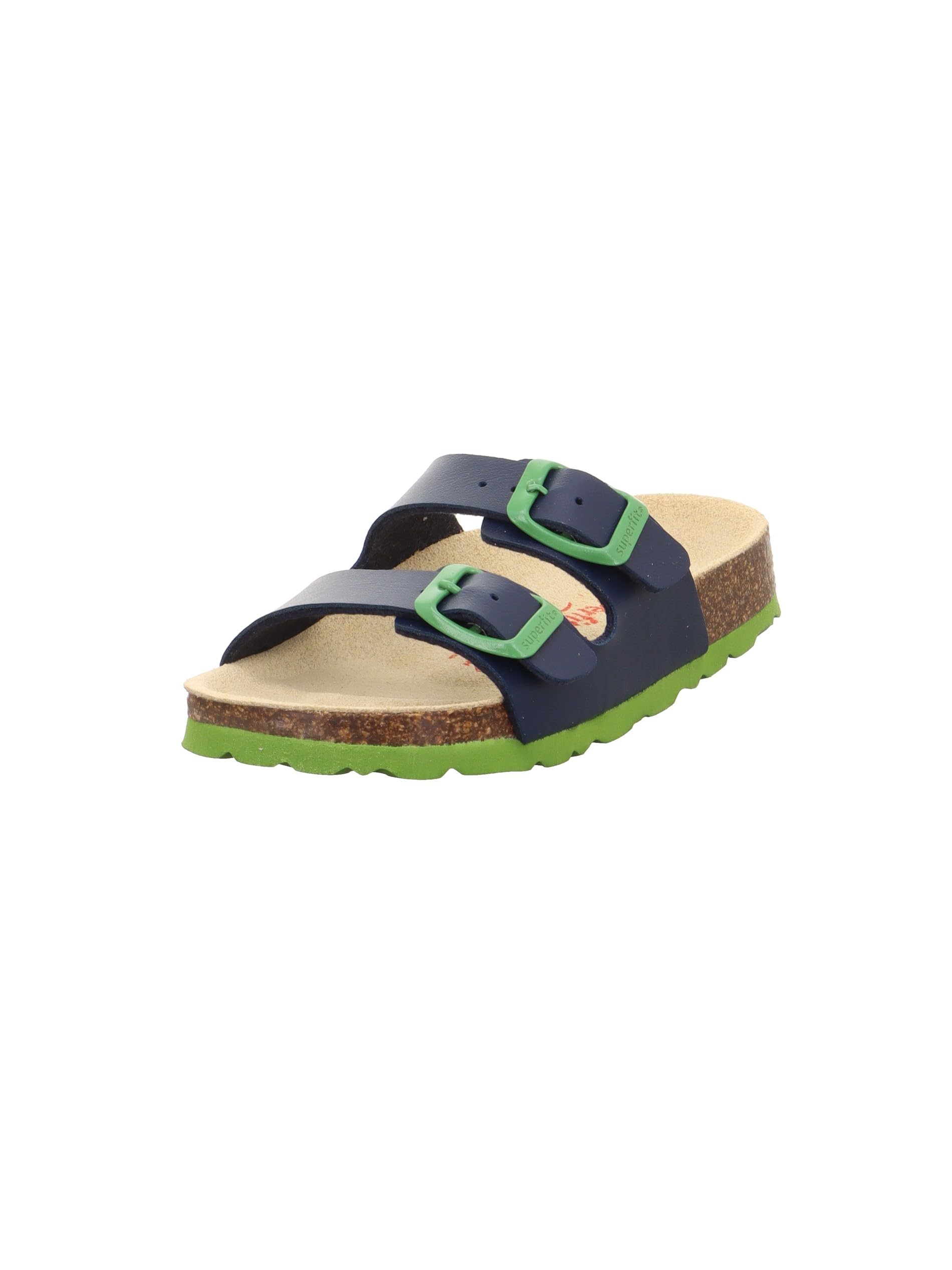 Superfit Boys FUSSBETTPANTOFFEL Hausschuhe, BLAU/GRÜN 8210