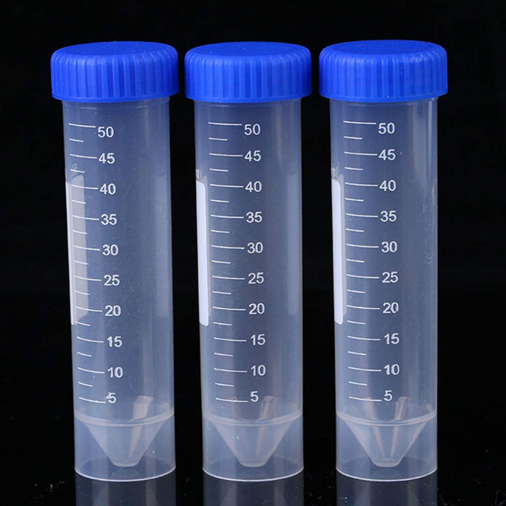 Provette vuote trasparenti con coperchio, 81 pezzi Provette for centrifuga in plastica Set di provette for centrifuga coniche da 50 ml Contenitore for test di laboratorio in plastica graduato e con se