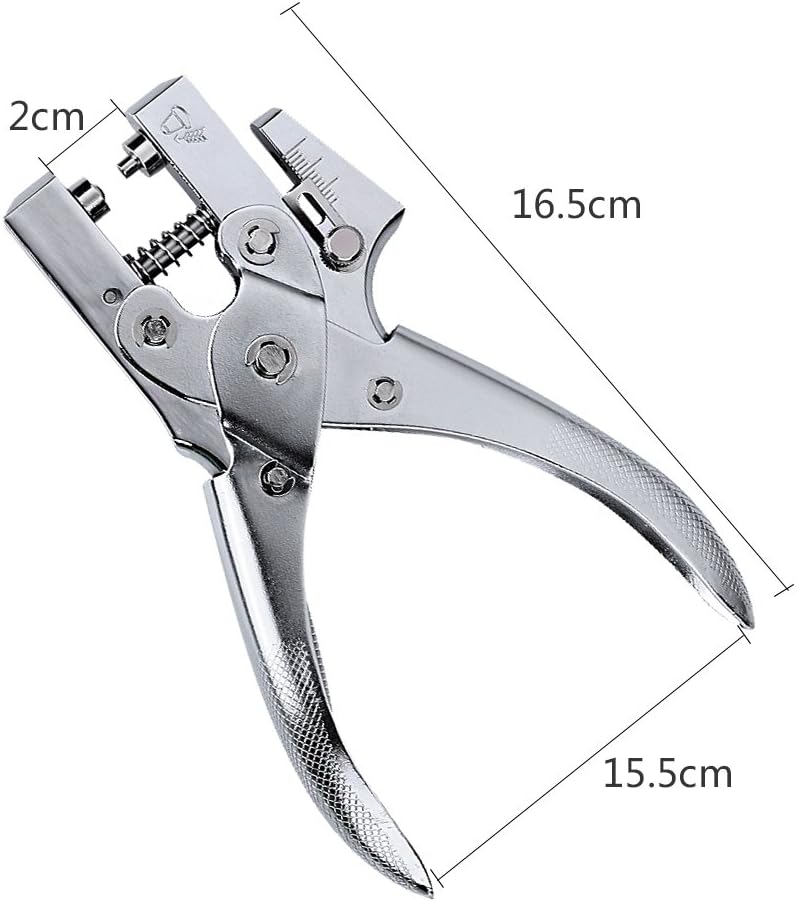 QLOUNI 3/16" Eyelet Hole Punch Pliers, Grommet Pliers with 100 Gold Eyelets Kit for Leather Fabric Belt Clothes Decorative Repair