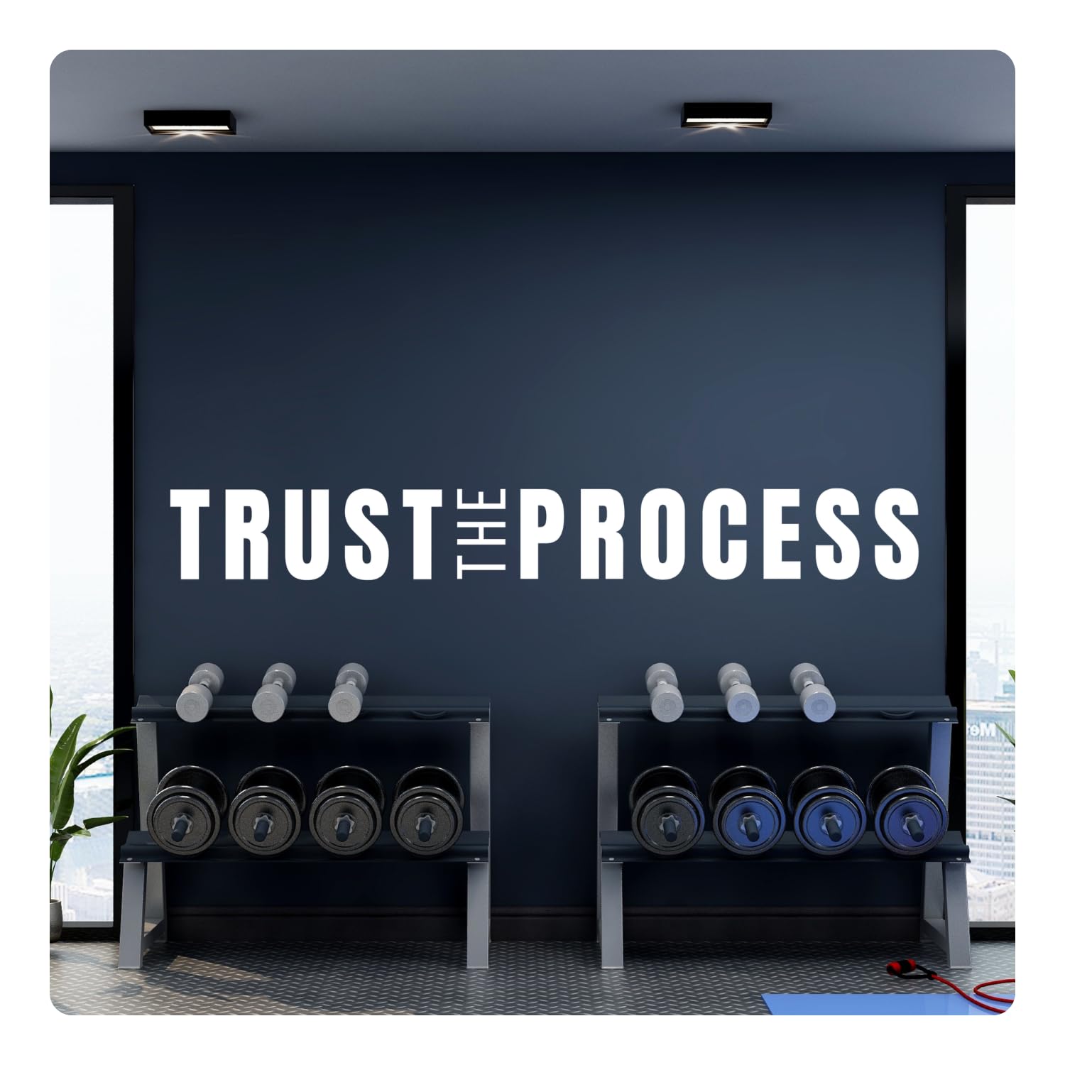 My Vinyl Story - Trust the Process - Adesivo da parete motivazionale motivazionale con citazione artistica per camera da letto, casa, ufficio, palestra, rimovibile (bianco, 122 x 15 cm)