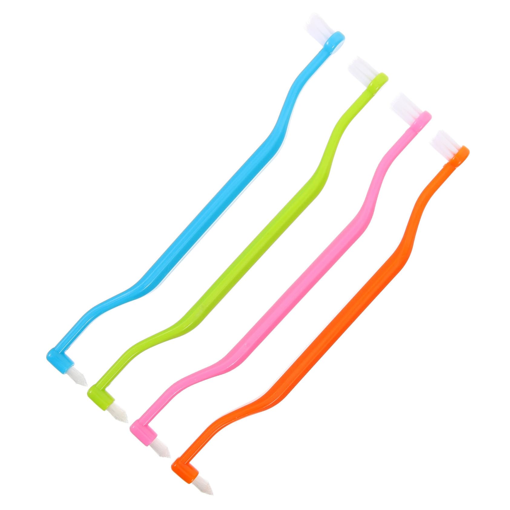 OATIPHO Double-Headed Toothbrush Set 4pcs Ergonomic Interdental Cleaners for Home Use Wear-Resistant Tapered Bristles for Sensitive Teeth and Daily Oral Care