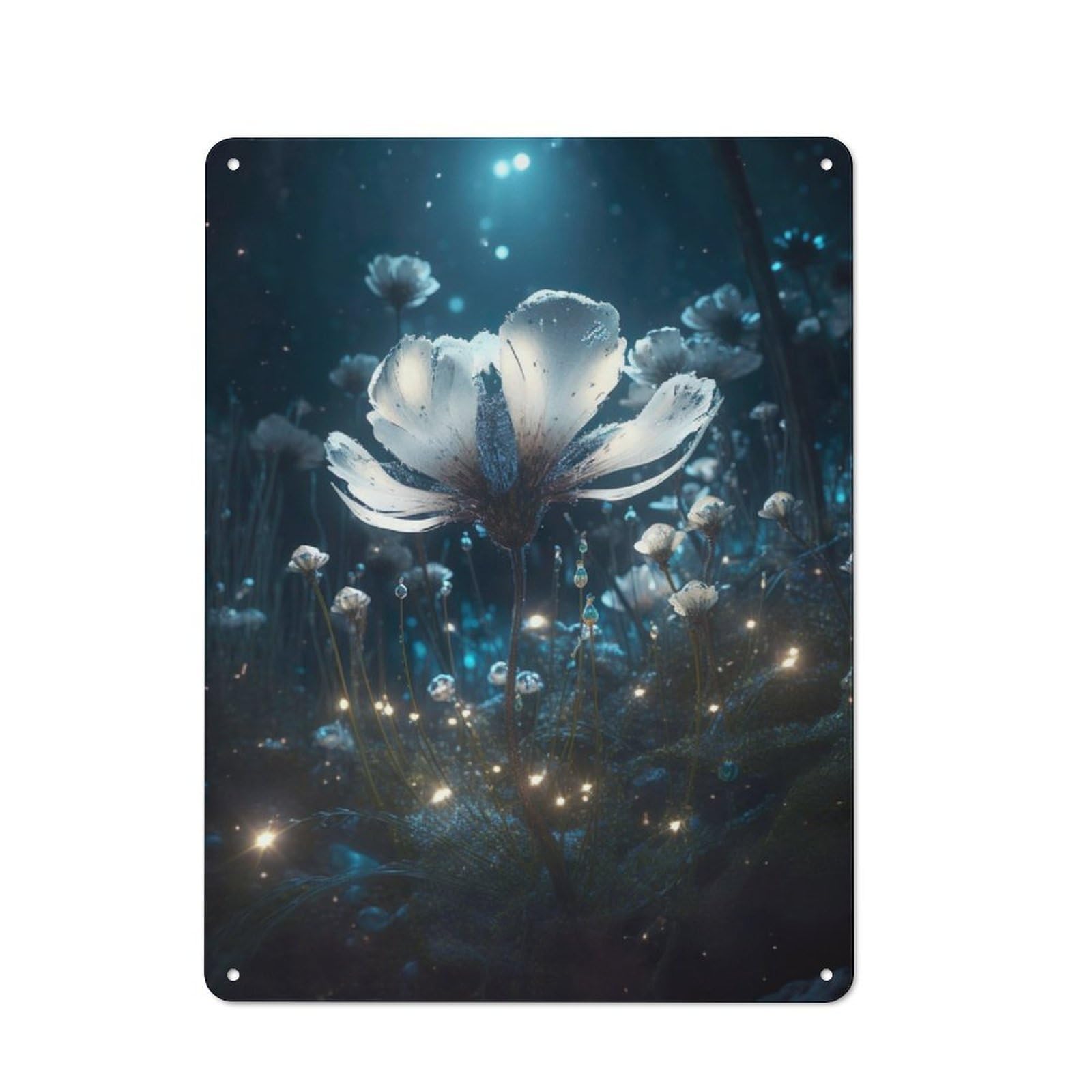 Junmoney Glowing Poppy Flower Retro-Style Metal Plaque 40X30cm For Kitchen Or Home Bar, Gift For Home Bar Enthusiasts During The Christmas Season