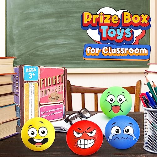 4Pack Emotion Slow Rising Stress Balls - Dough Squishy Balls for Anxiety Stress Relaxation - Stretchy Fidget Ball Sensory Toys - Classroom Prize Box Squeeze Toys for Kids - Thumbnail 7
