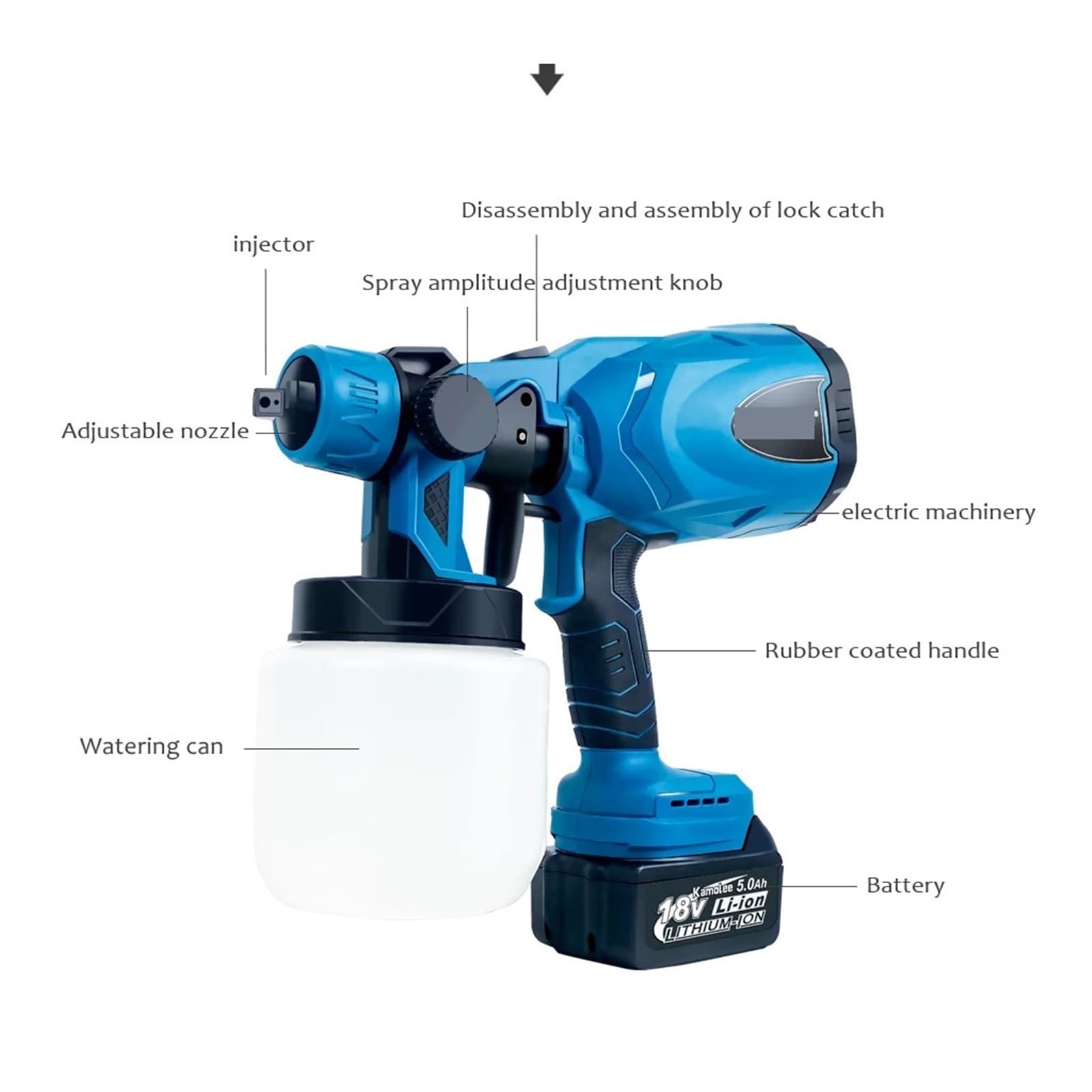 800ml Bezprzewodowy Elektryczny Pistolet Do Malowania Natryskowego Dezynfekcja Gospodarstwa Domowego Sterylizacja Przenośny Opryskiwacz Akumulatora 18V Precyzyjna Regulacja(No Battery)