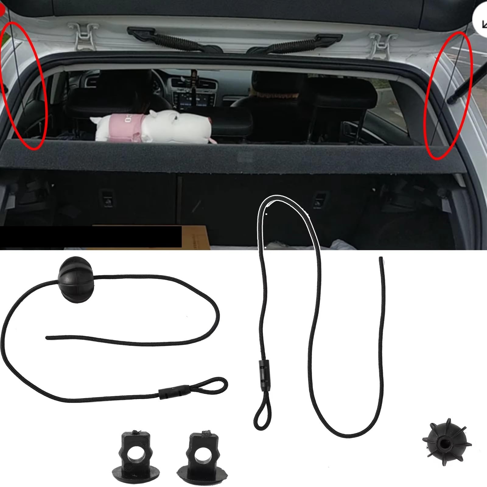 Compatible con Toyota para Aygo 2015-2023 Cordón De La Repisa Escotilla Soporte Correa Pivote Cubierta Tonneau OEM：1K6863447A Cuerda Estante cinchas