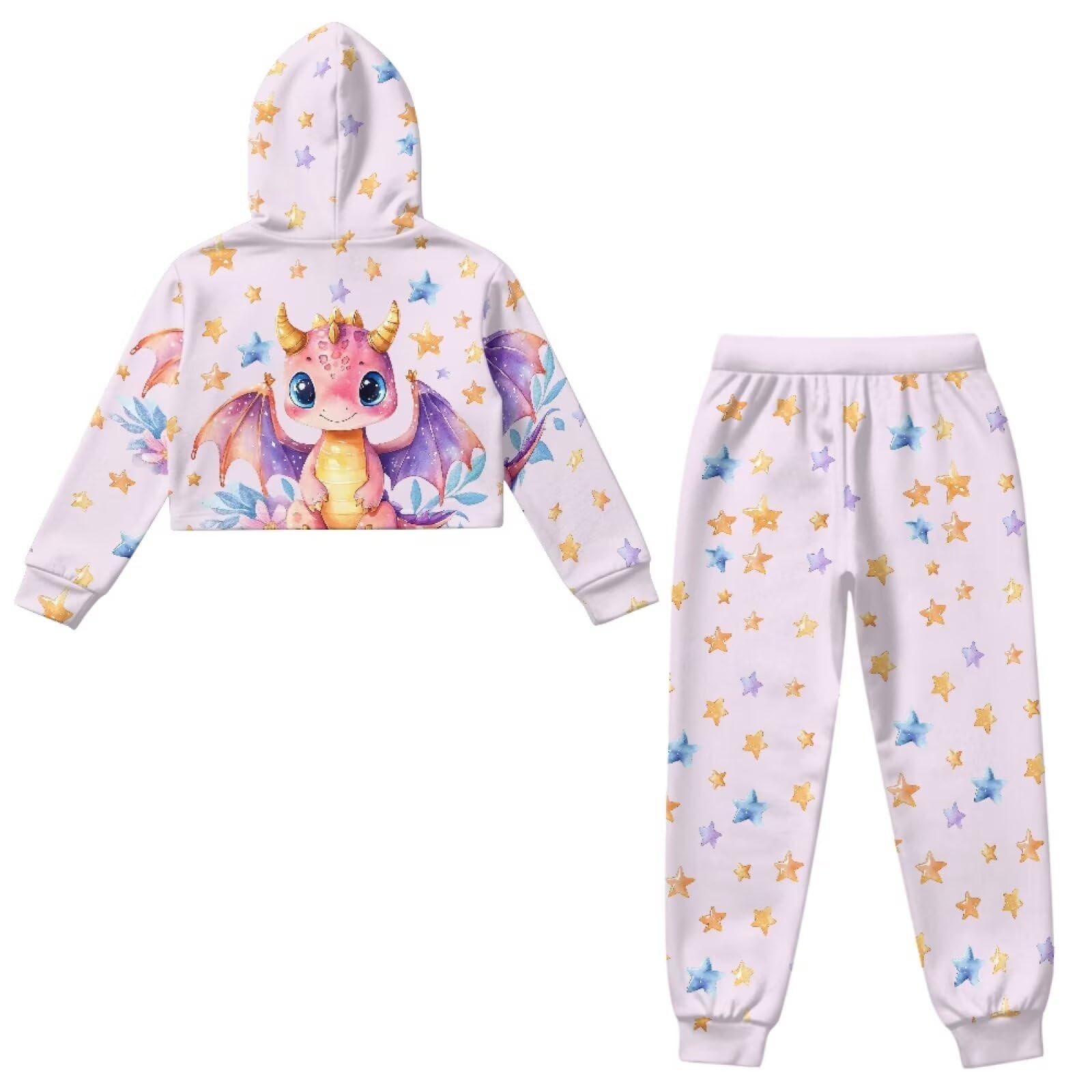 Dziewczęcy dres treningowy, 2-częściowy strój do zabawy, crop top, bluza z kapturem, dla dziewczynek, zestaw sportowy
