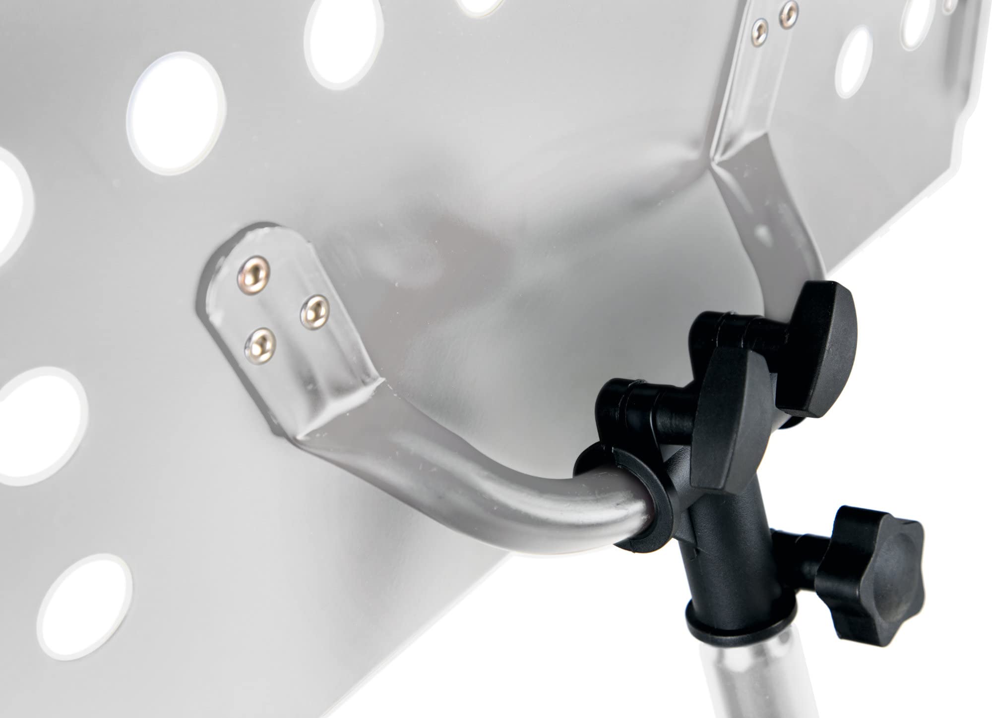 Classic Cantabile Metall Orchesterpult Lochblech - Stabiler Notenständer mit Lochblechauflage - Höhenverstellbar von 58 bis 100cm - Notenpult mit Extra breite 50 cm Auflage - Weiß