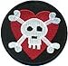 Produktbild PIRATEN HERZ Totenkopf HEART crossed bones Rockabilly Biker Patch Aufnäher