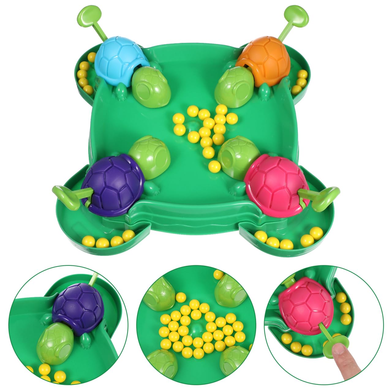 Amosfun Jeu de société Tortue affamée - Jeu Intense avec réflexes Rapides - de Perles - de Bouche préscolaire pour Enfants à partir de 3 Ans - pour 2 à 4 Joueurs