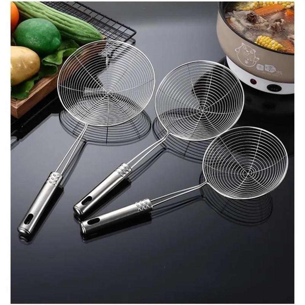 Cestello per friggitrice Colino For Friggere In Acciaio Inossidabile, Cucchiaio For Patatine Fritte, Schiumarola A Maglie Metalliche, Scolapasta For Friggitrice, Setaccio, Utensili Da Cucina Cestello