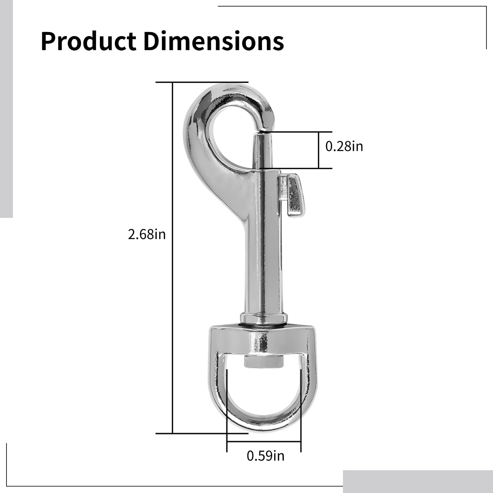 20 STK. Karabinerhaken mit Drehgelenk, aus Zinklegierung, Hundeleinen-Clips mit 176 lb Tragkraft, 360° drehbare Clips für Schlüsselanhänger, Taschenzubehör, Bastelprojekte und Ersatzteile