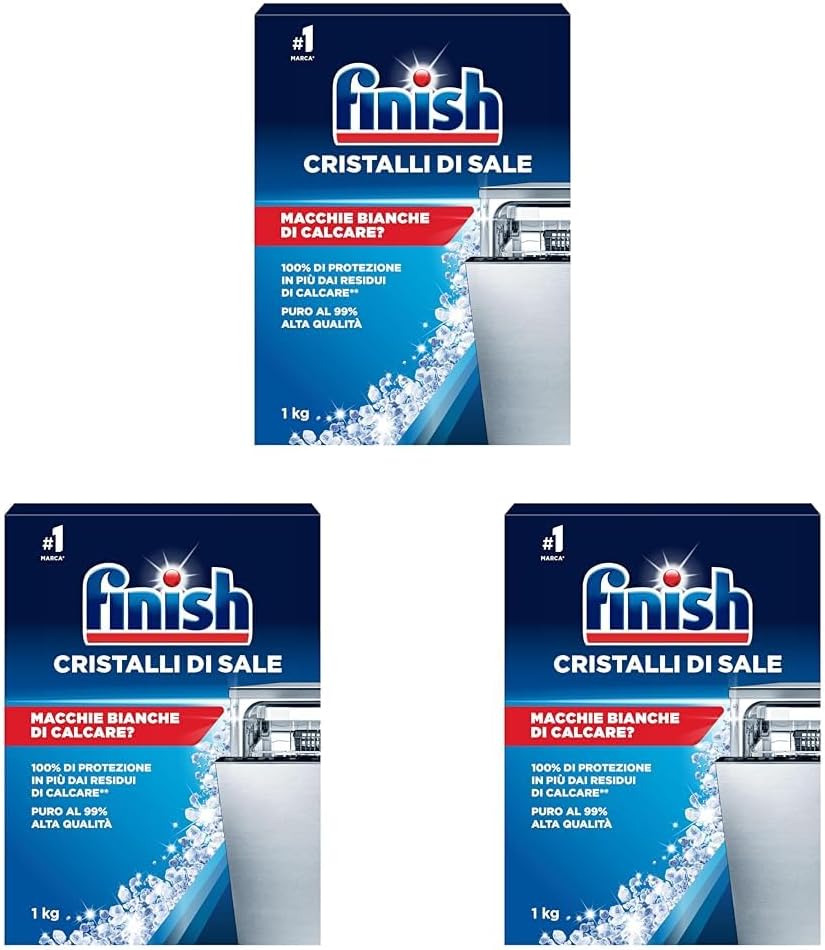 Finish Cristalli di Sale, 1 kg (Confezione da 3) - Immagine 1