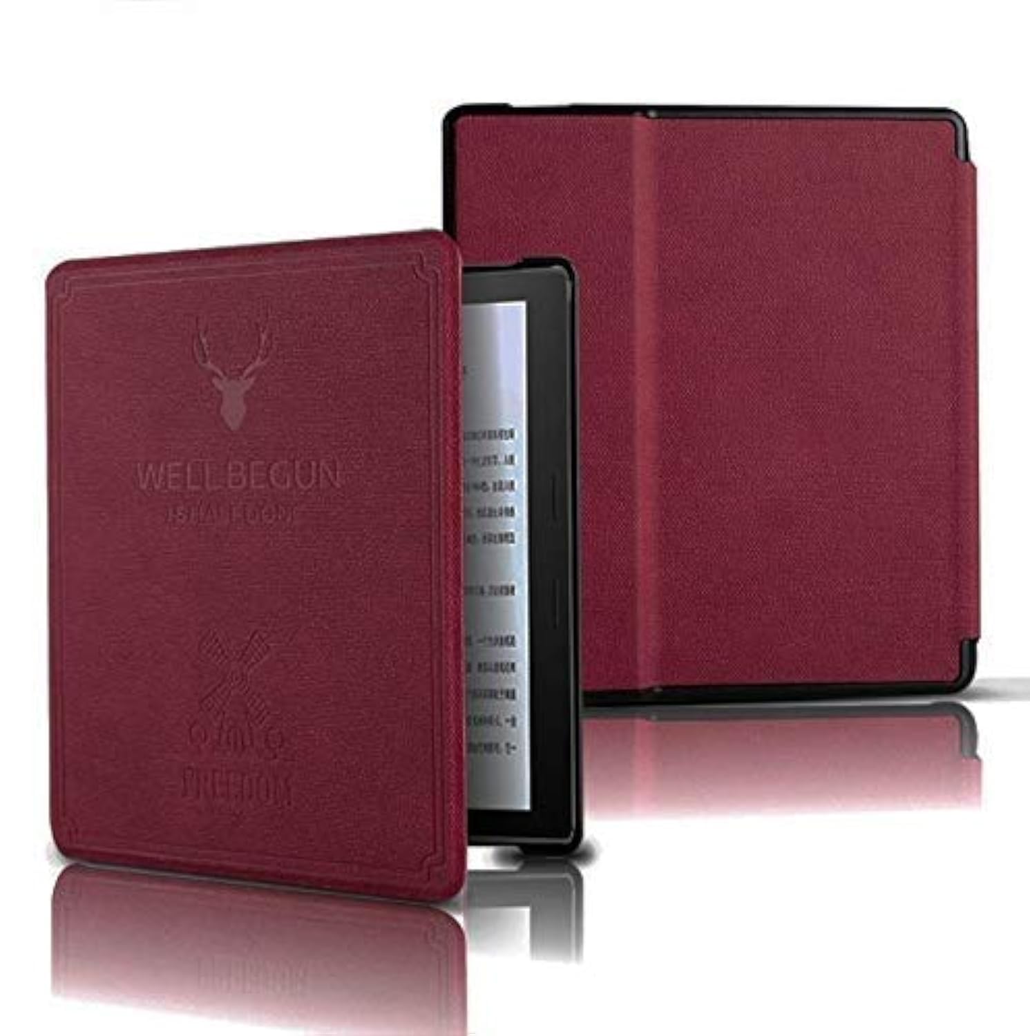 ProElite Deer Flip case Cover for Amazon Kindle Oasis 9th Gen & 10th Gen [Wine Red]-picture-28