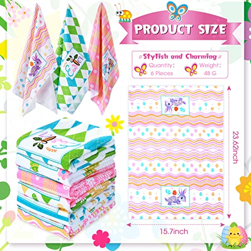 Tegeme 6 Pieces Easter Kitchen Towels Funny Rabbit Dish Towels Decorative Hand Towels Kit Novelty Gift For Spring Home Decor Housewarming Gift Party Supplies Set thumb #1