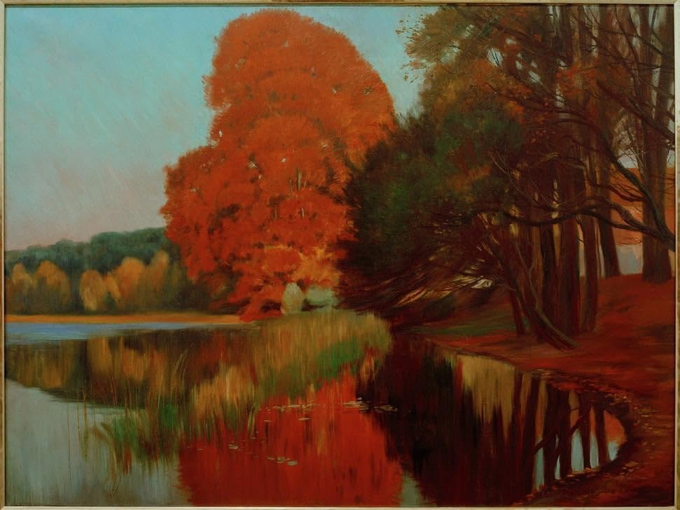 Cuadro de lienzo con paisaje otoñal de 60x90cm, un regalo artístico y elegante