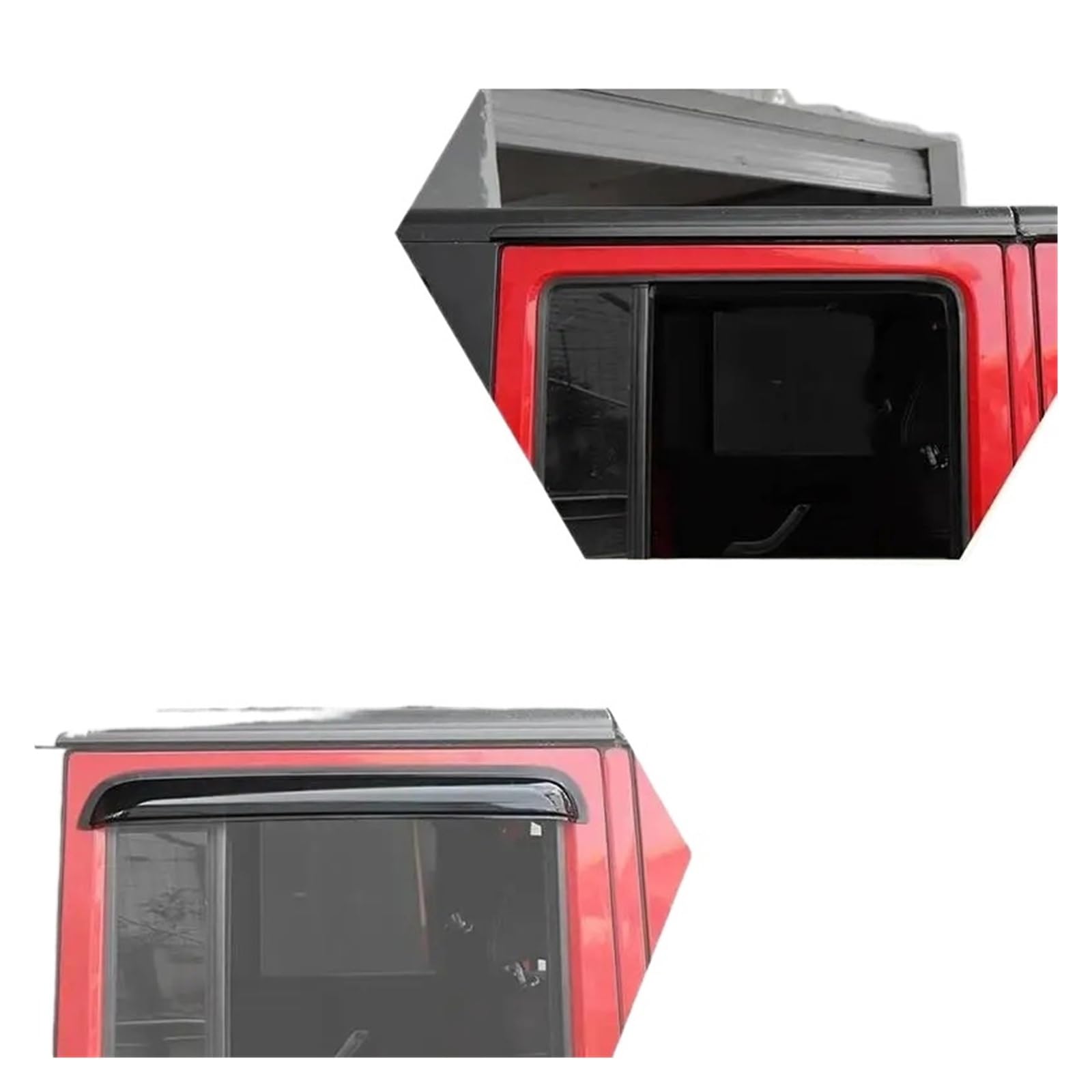 Auto Finestrini Laterali Visiera Parasole Vento Pioggia Deflettore Esterno Meteo Scudo Rifugi Guardia Compatibile per Jeep Wrangler JK 2007-2017