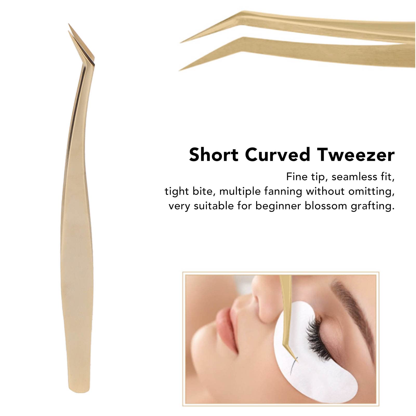 Pinza Ciglia In Acciaio Inox - PINZETTE PER EPILAZIONE E CIGLIA - Foto 6