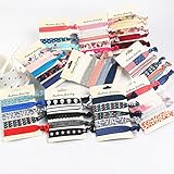 Beauty Wig World 50 Pcs Elastic Hair Ties No Crease Ribbon Ponytail Holders Bows Printed Pattern Hair Bands Accessories for Girls Women Teens and Kids