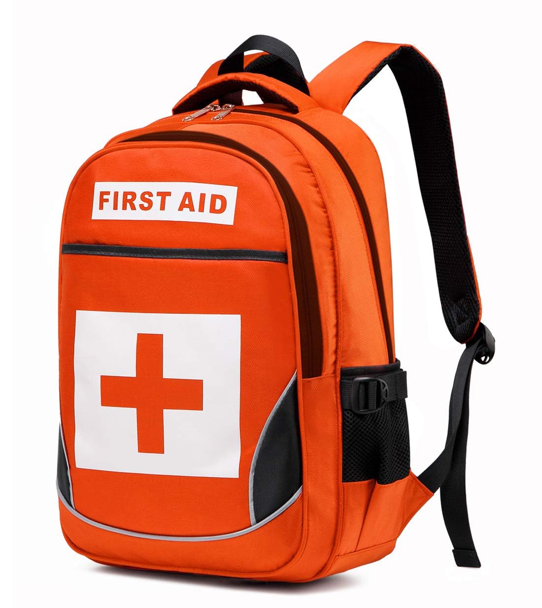 First Aid Bag Empty Red Emergency First Responder Trauma Multi-Pocket Traveling Field Trips Camping Essentials (Orange, 1 Piece)