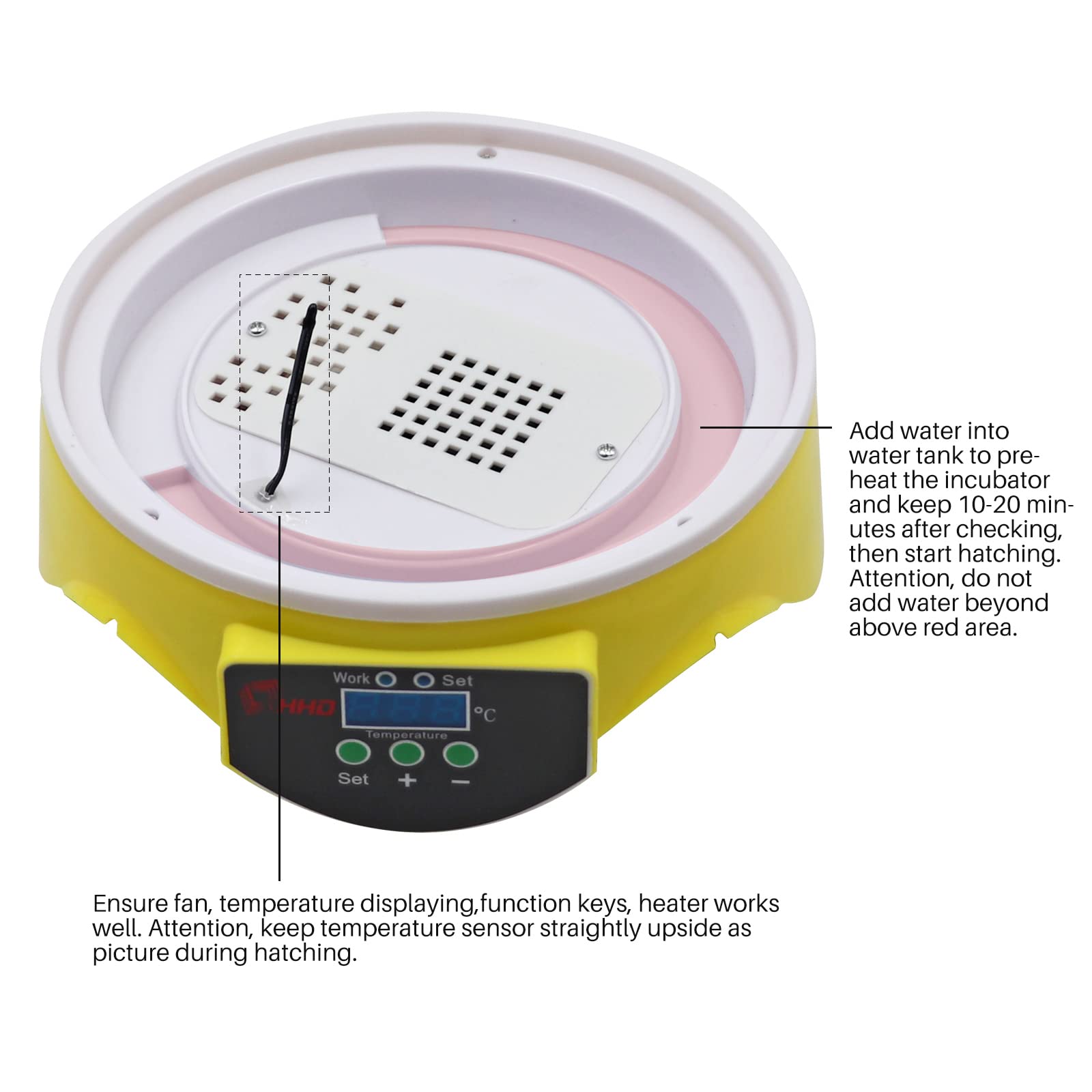 Incubadora Huevos Gallina, Incubadora AvíCola, Volteadora Manual de Huevos, Control Inteligente de Temperatura, Incubadora con Pantalla Digital Led, Para Pollos, Patos, Codornices(EU)