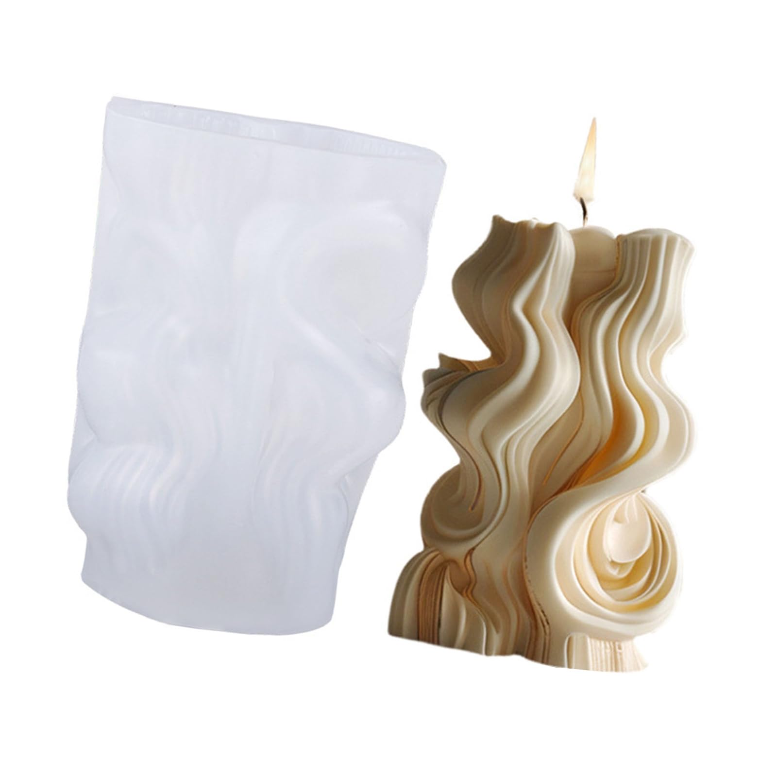 Tsophreniq 1 Flower Silicone Waved Pillar Casting Epoxy Resin Plaster Molds Waved Pillar Molds