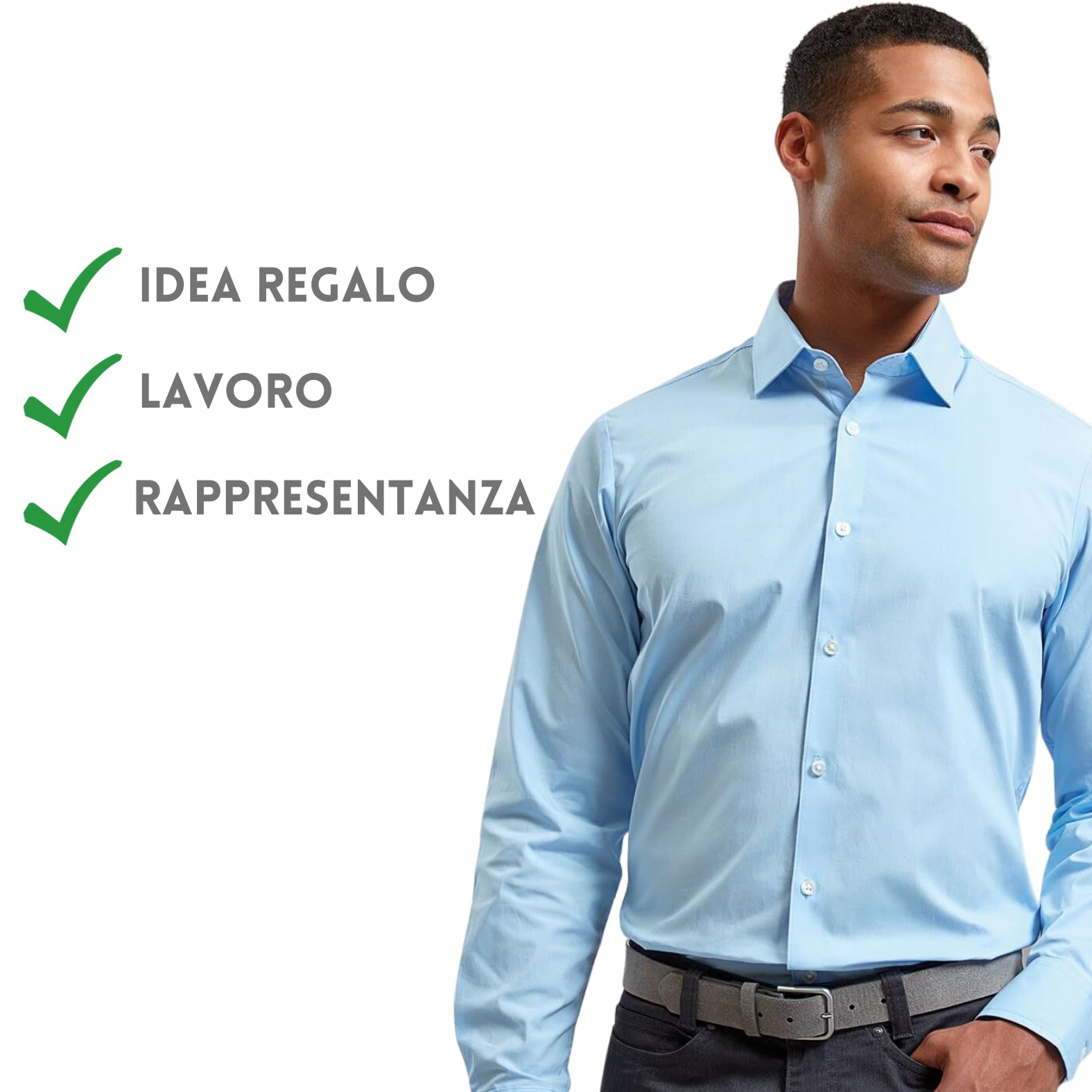 Camicia Personalizzata con Ricamo Iniziali o Testi Idea Regalo Uomo Festa del papà 97% Cotone e 3% Elastan 4 Colorazioni