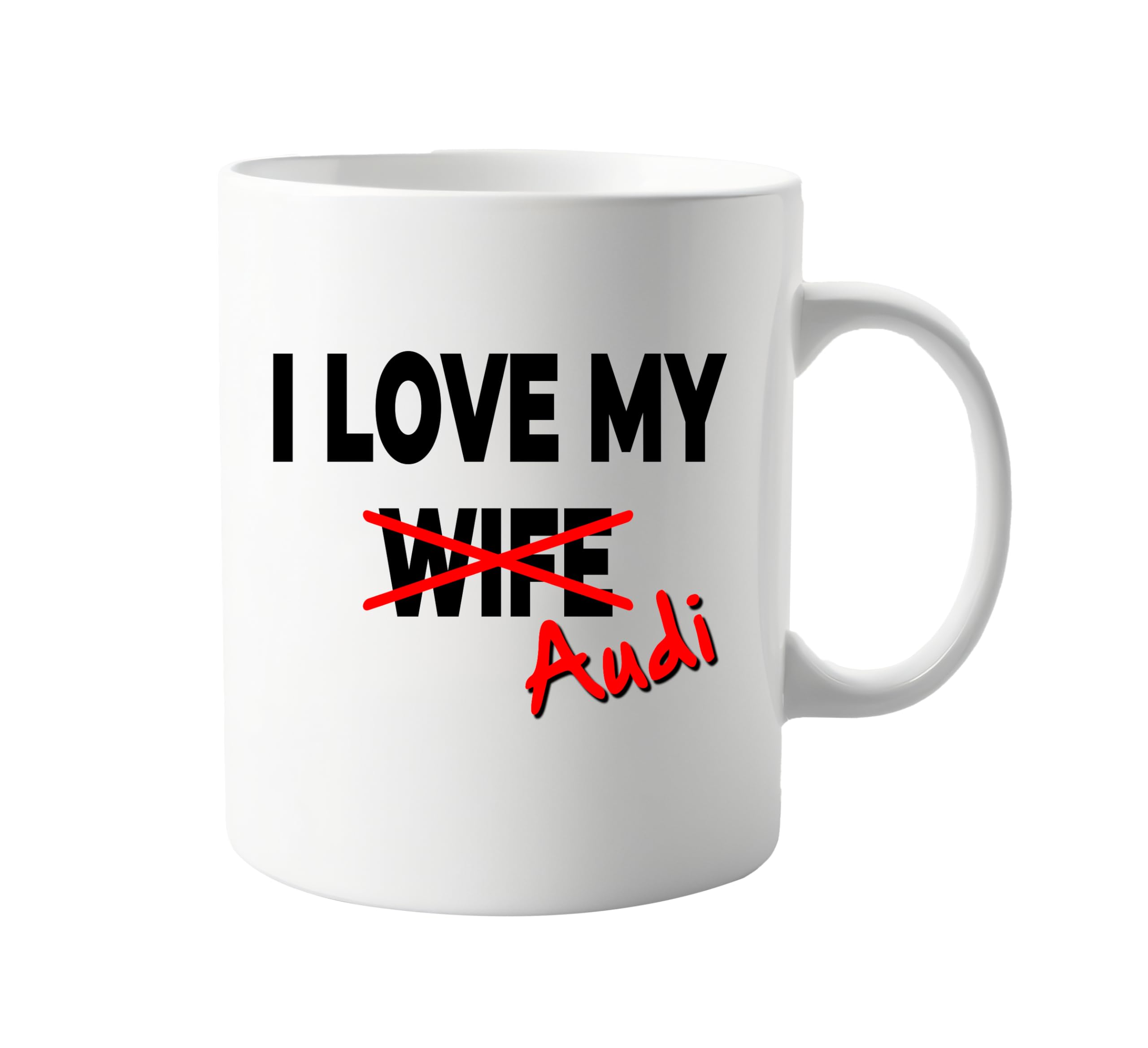 I Love My Wife X Audi Mug - Humorous Car-Themed , Unique Valentines or Birthday Gift Idea, Car Lovers' Coffee Cup with Funny Design, Ideal for Husband or Dad Who Loves Audi Cars, 11oz Ceramic Mug