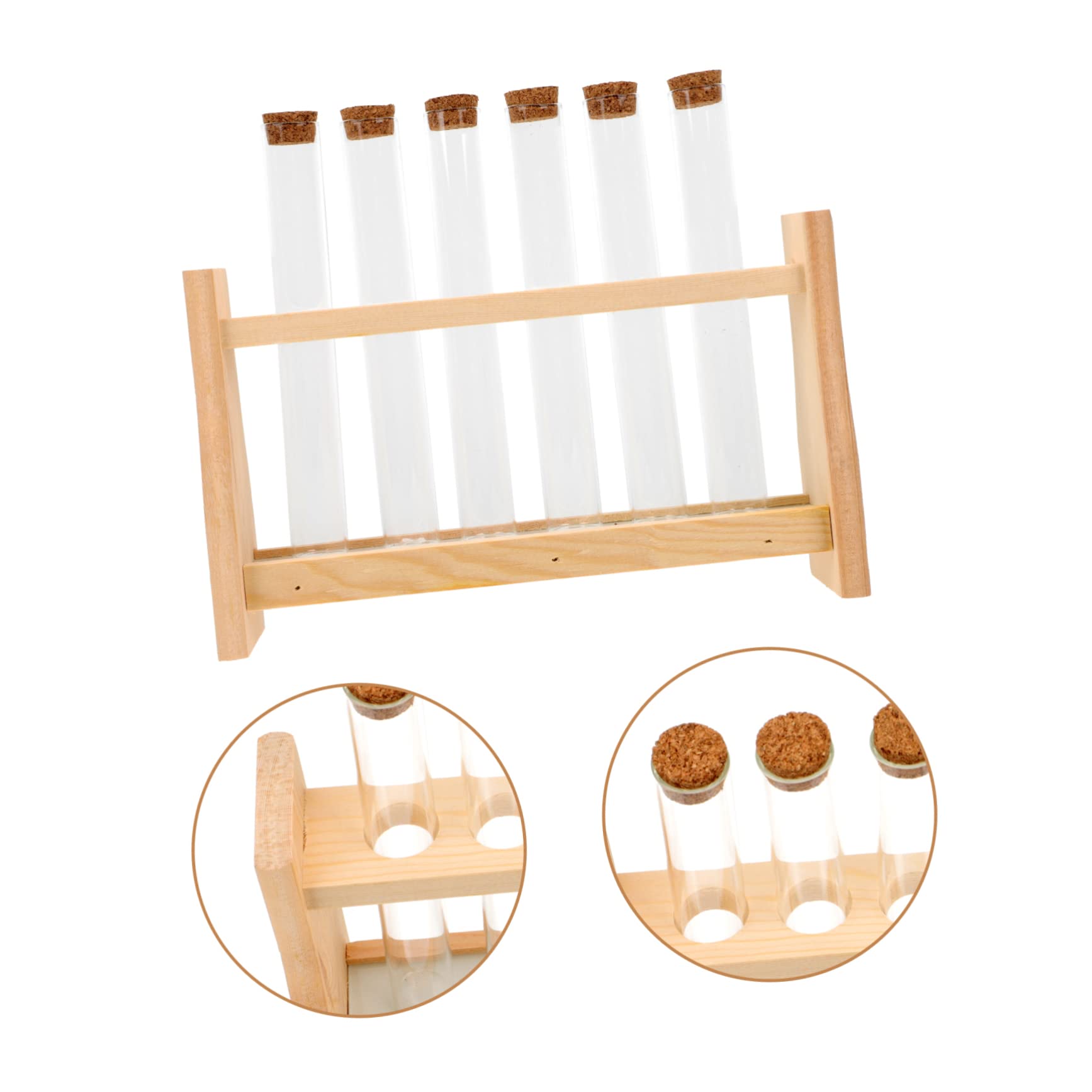 Cabilock Soporte De Tubos De Ensayo De Laboratorio Gradilla De Almacenamiento Madera y Resistente Corrosión