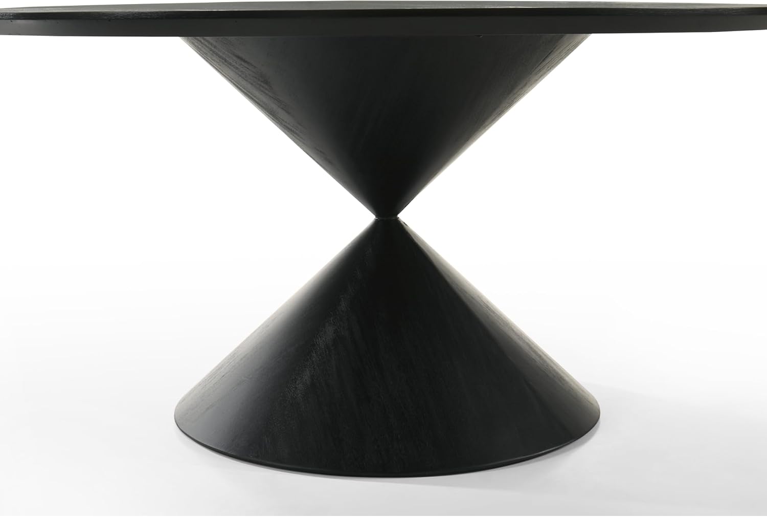 Haven 59" Round Ebony Black Pedestal Dining Table with Hourglass Base