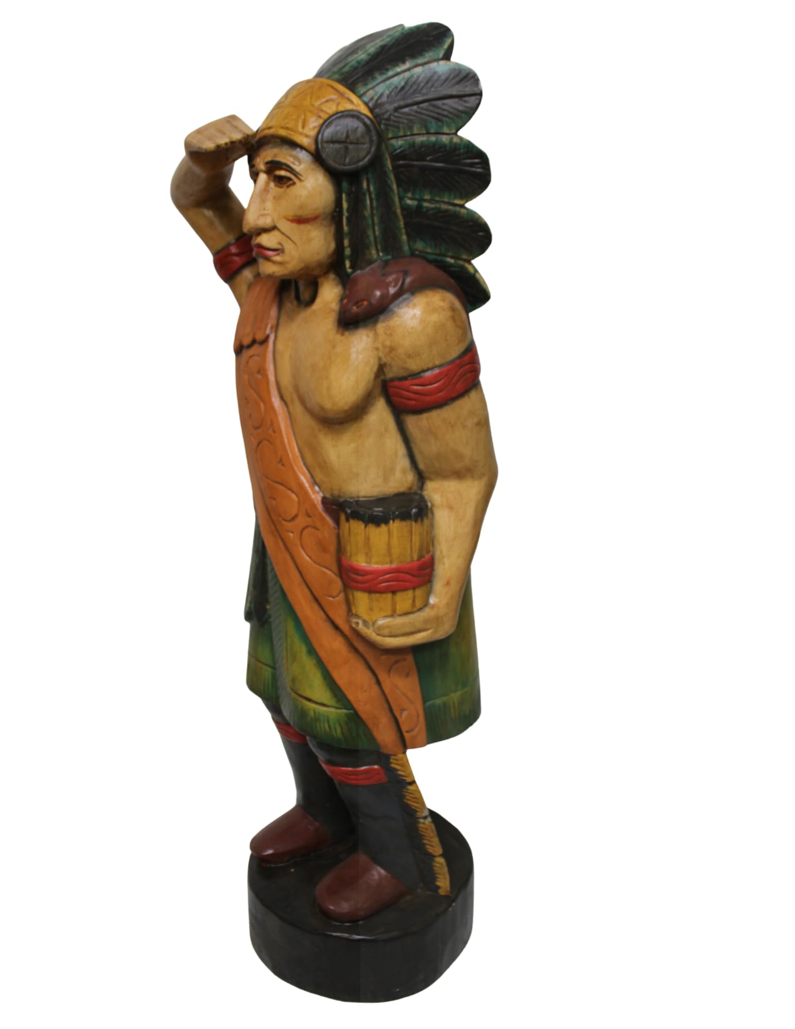 Cigar Axe Indian Huge Hand Crafted Wooden Sculpture Cowboys Horseshoes Shotgun Old West Hunting Red Green Brown Blue Natural Yellow Orange