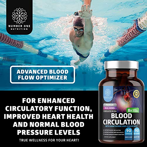 N1N Premium Blood Circulation Supplement [8 Powerful Herbs & Vitamins] And Blood Pressure Support W/ Hawthorn And Hibiscus [13 Potent Ingredients To Support Heart Health, Blood Circulation And Blood P #TOP3