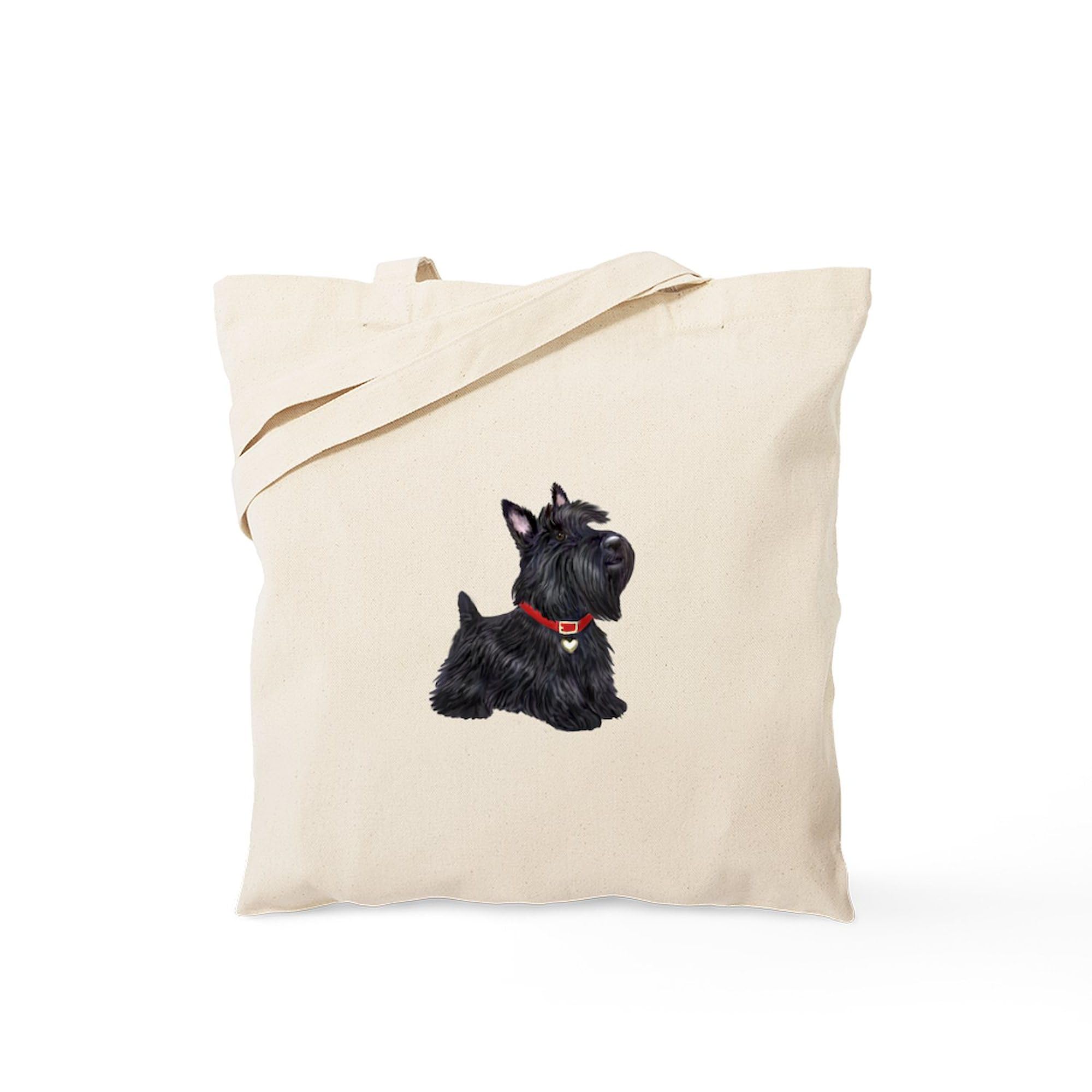 CafePress Scottie Places Natural Canvas Tote Bag - Reusable Shopping Bag, Two Sizes Available