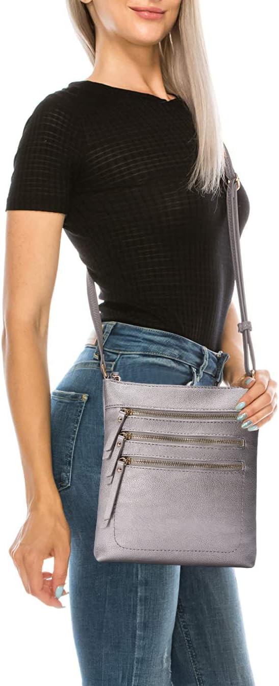 Solene Crossbody Bag Functional Multi Pocket Messenger Purse Top Zip Closure Shoulder Handbag With Adjustable Strap - Image 2