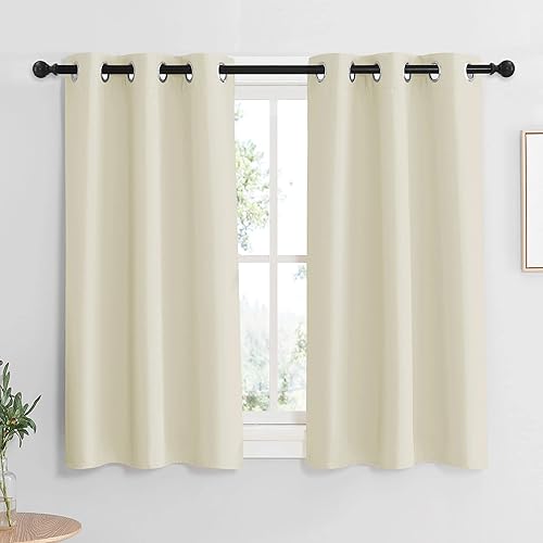 Miniatura 96 de RYB HOME Juego de 2 paneles de cortinas opacas grises de 63 pulgadas de largo, cortinas sólidas resistentes para oscurecer la habitación