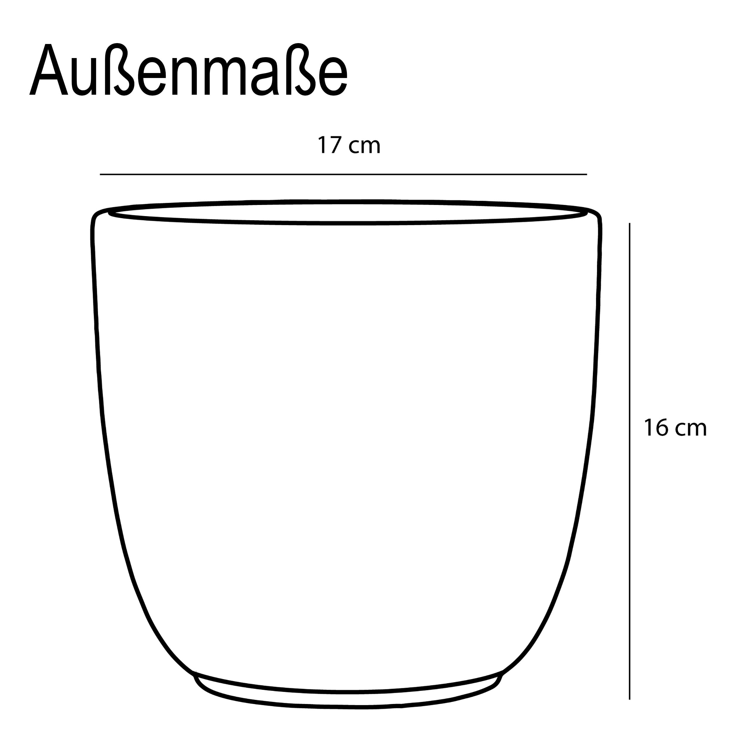 Annastore Blumenübertopf Tusca aus Keramik (Taupe/Matt, H 16 cm - Ø 17 cm) | Übertopf - Blumentopf - Übertöpfe - Blumentöpfe