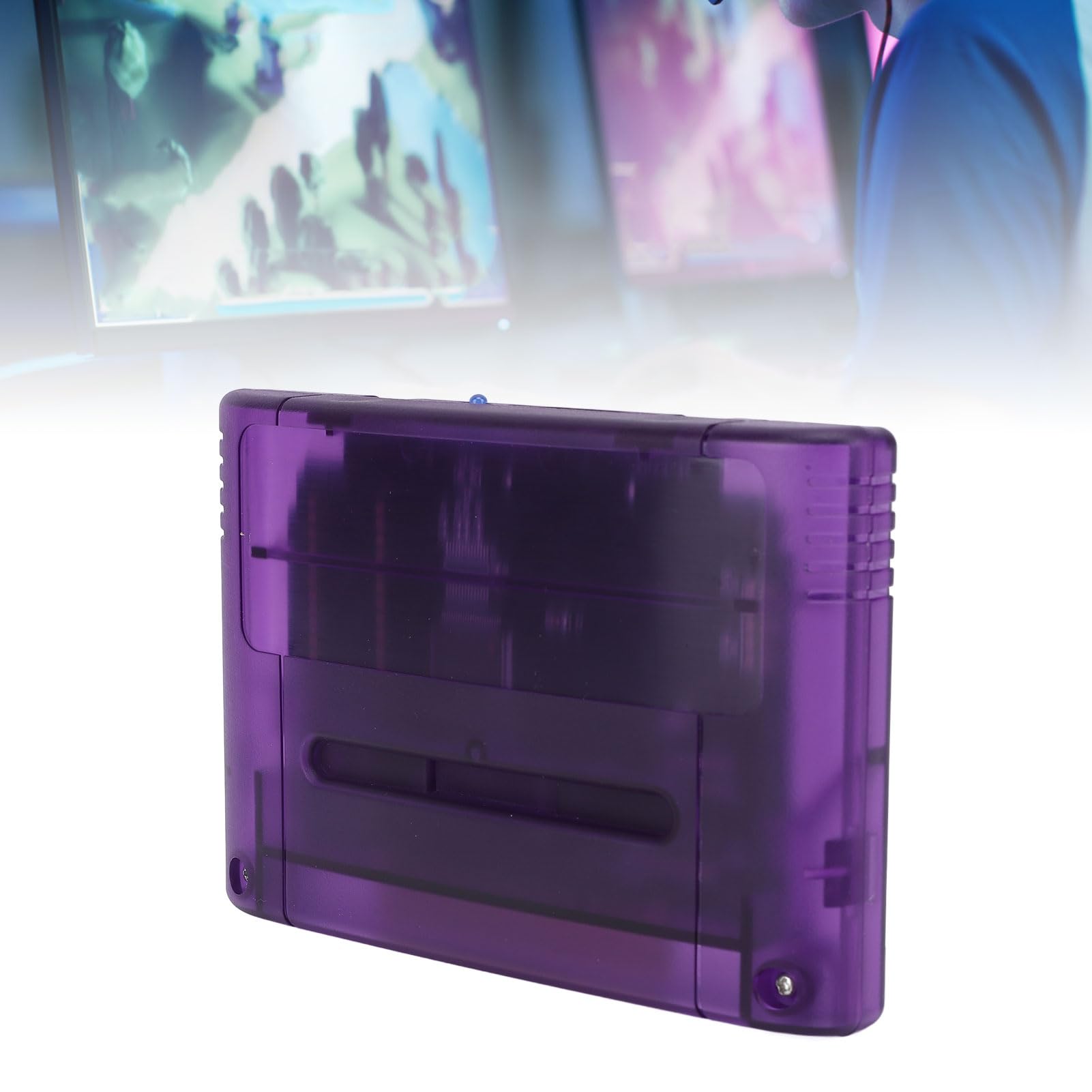 VBESTLIFE Spielekassette, Professionelle 3000-in-1-8-GB-Speicherkarte, Hochgeschwindigkeits-Multifunktionskarte mit Automatischer Sicherung für die SFC-Spielekonsole (Transparentes Lila)