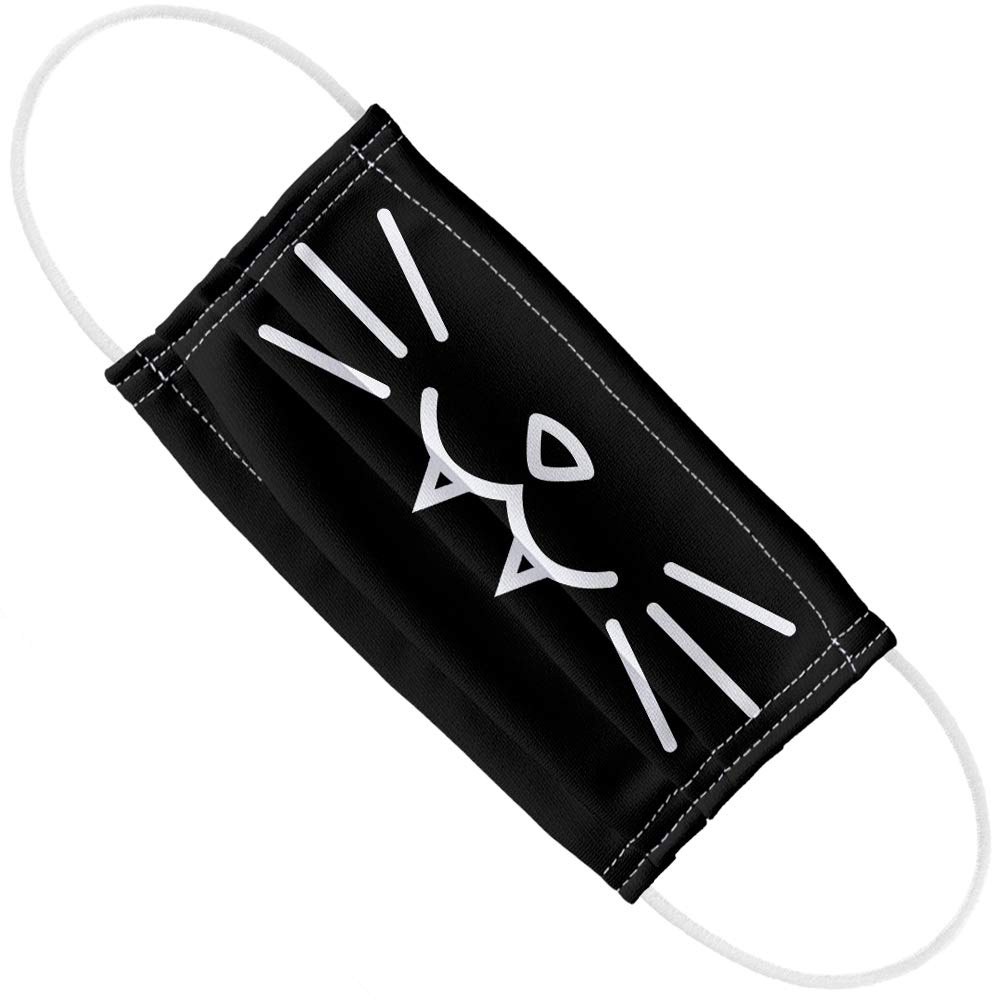 Popfunk Cat Fangs Simple 1-Ply Reusable Face Mask Covering with Adjustable Nose Wire, Unisex