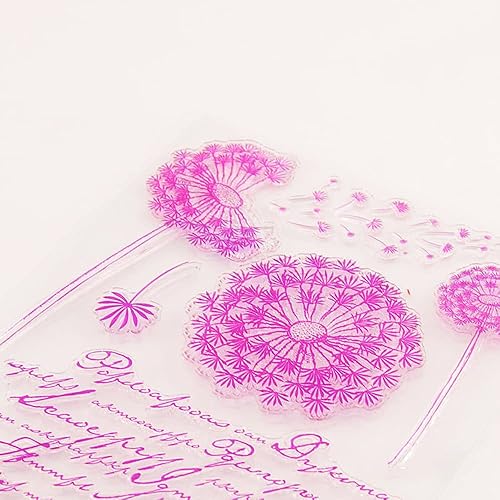 Miniatura 9 de Sellos transparentes de hojas de burbujas de diente de león para decoración de tarjetas álbumes de recortes ramas circulares de flores florales de