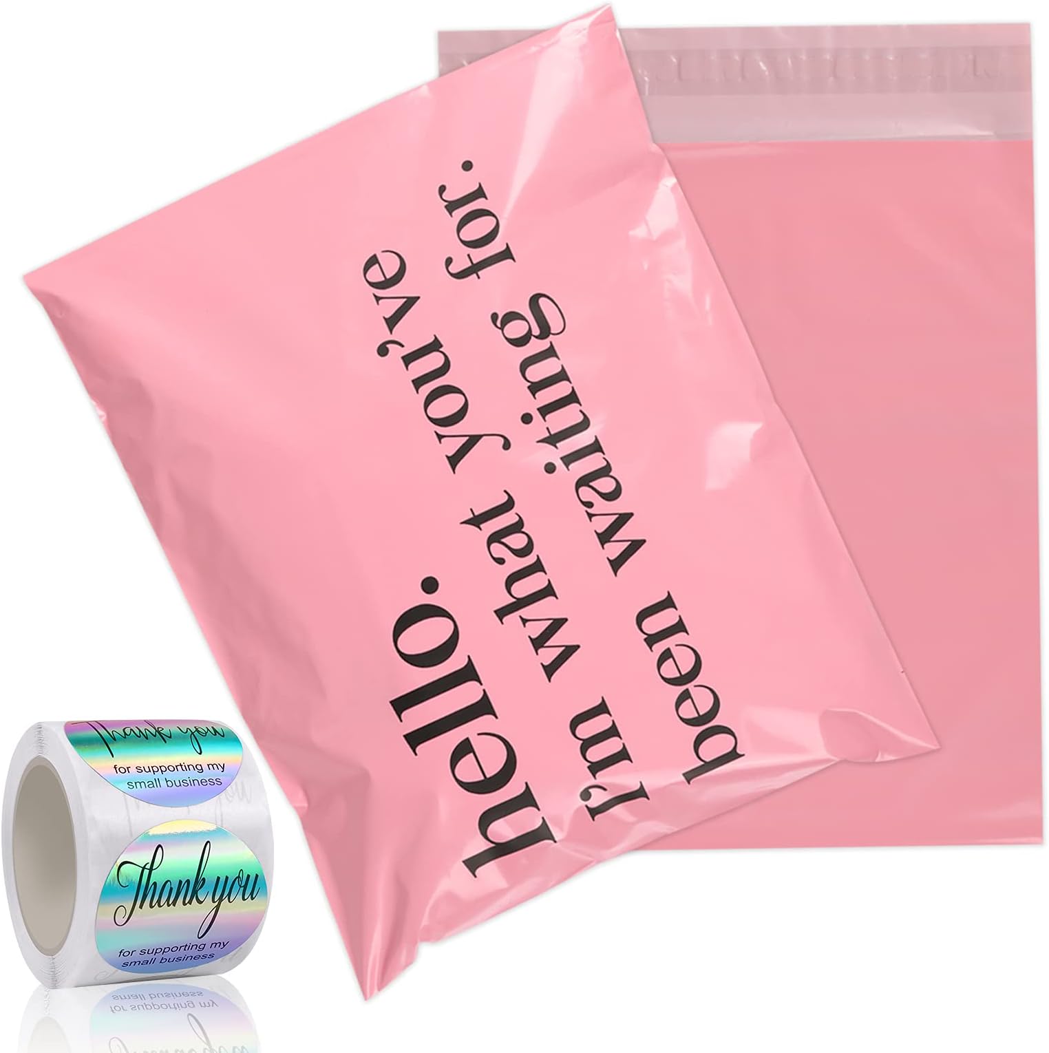 50 Pack Poly Mailers with 200PCS Thank You Stickers, 10x13” Shipping Bags Self-Seal Packaging Bags Mailing Envelopes with 1.5” Thank You Stickers for Small Business Clothes Boutique Supplies