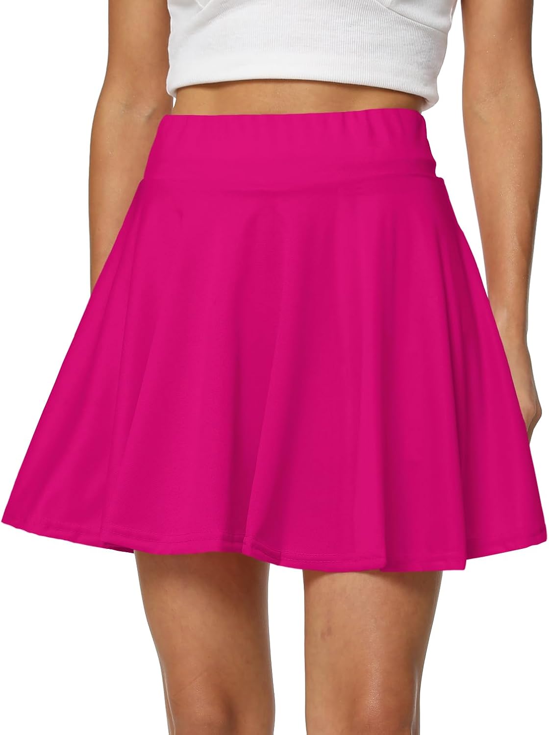 Afibi Women's Casual Basic Versatile Flared Pleated Mini Skater Skirt with Shorts - Image 4