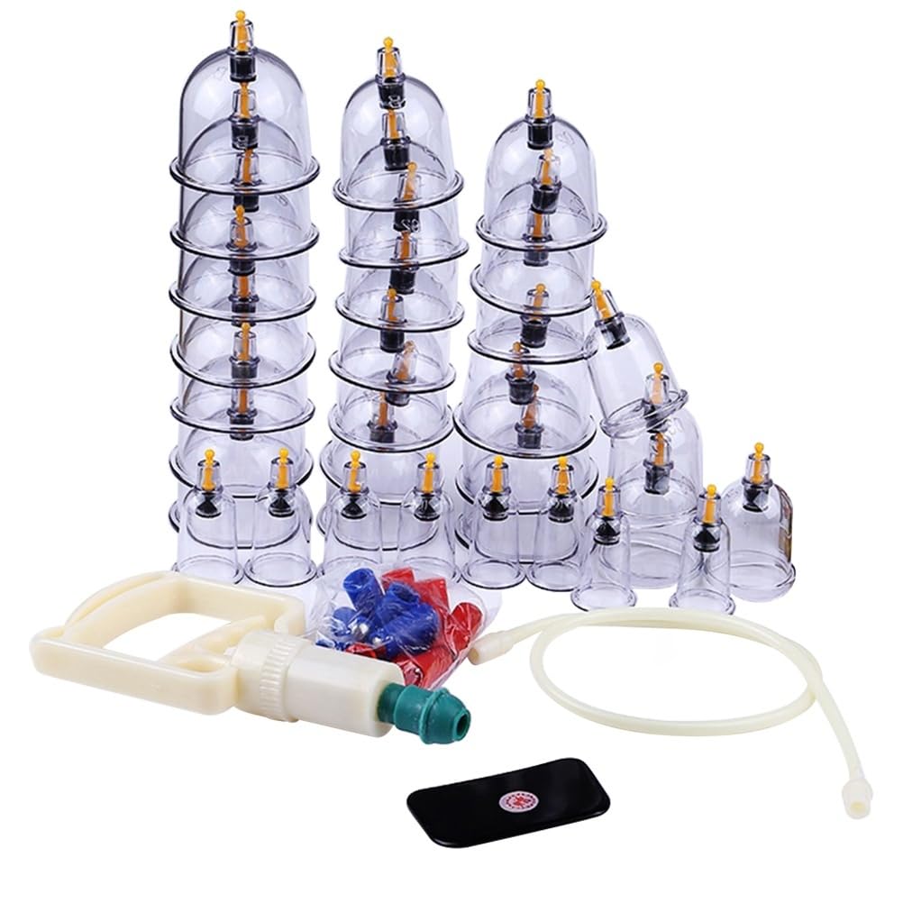 32-teiliges Massage-Saugnapf-Set, Vakuum-Schröpfbecher für Gesicht, Nacken, Rücken, Akupoint-Massagebecher