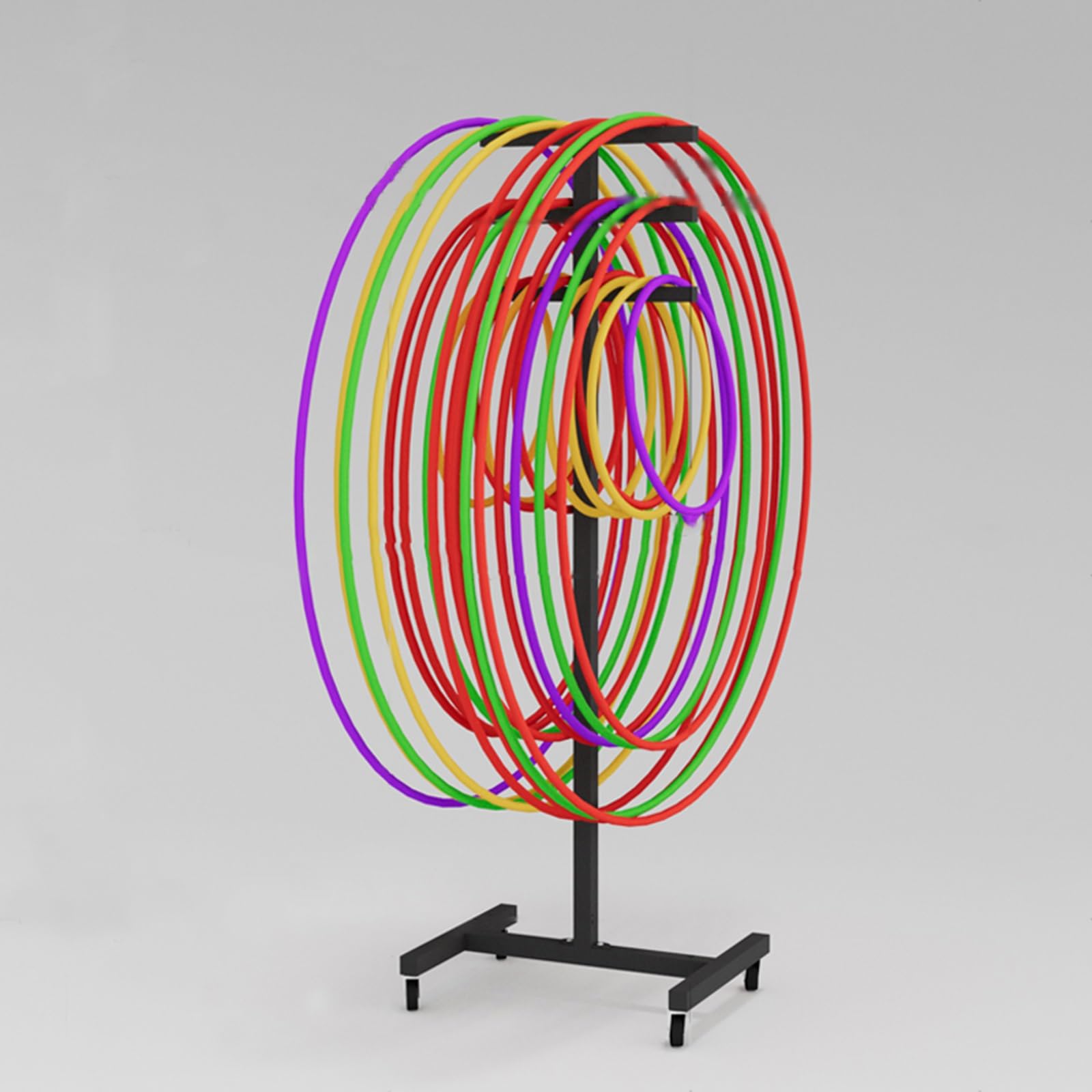 Support de Cerceau de Hula-Hoop Commercial avec 2 Freins, Support de Rangement Noir pour cerceaux de Fitness, idéal pour Les Clubs de Fitness, la Gymnastique et Les,