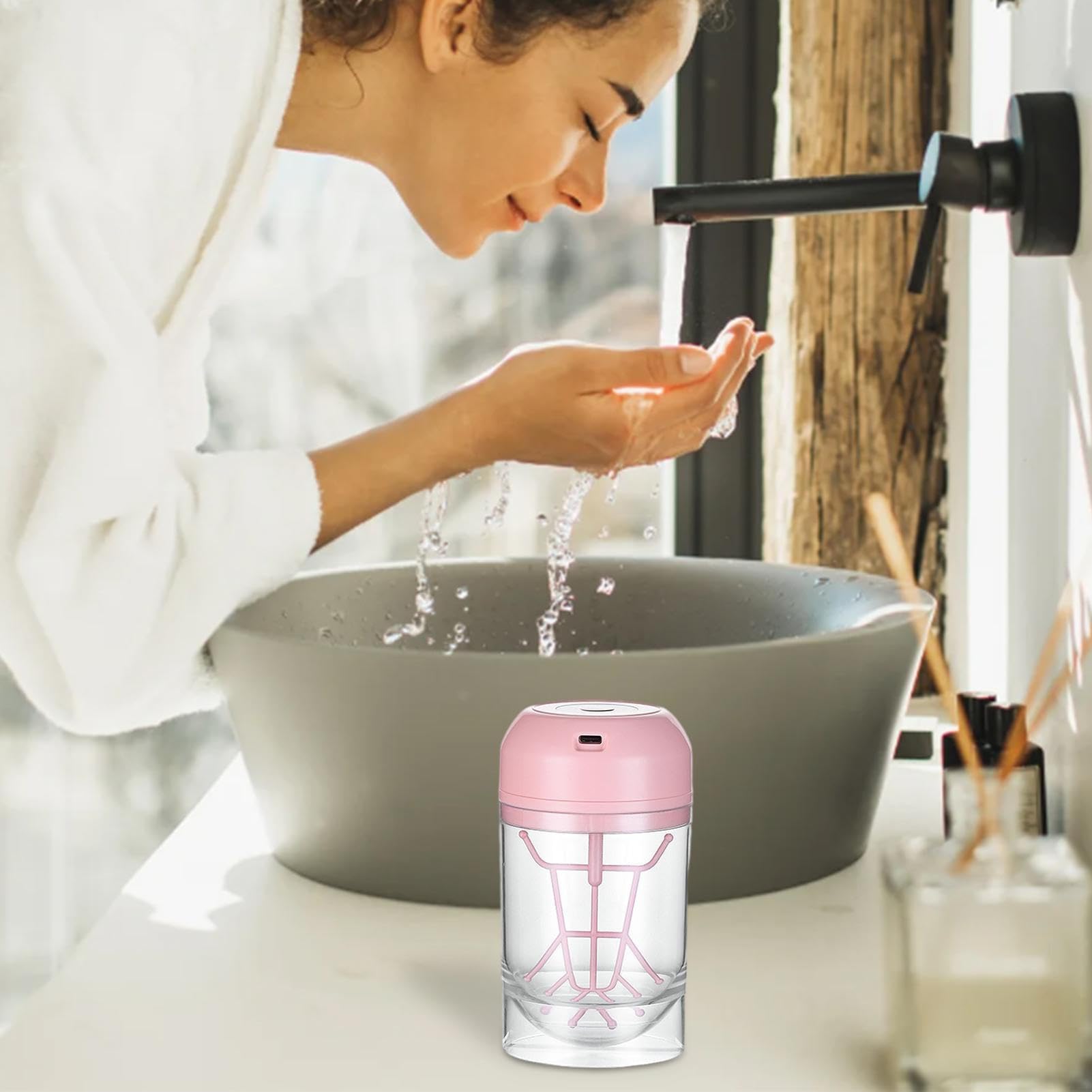 Flagelador de espuma eléctrica Marshmallow Whip Maker - Limpiador facial de espuma para lavado facial y cuidado de la piel, dispositivo de limpieza facial con vaso de espuma, y eficaz para