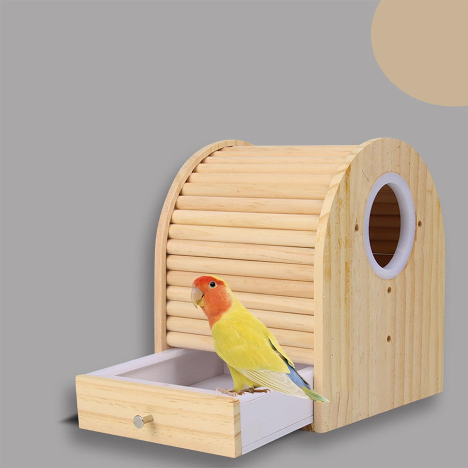 Nido de Madera, para Pájaros, Refugio, Jaula de Cría Abierta, Nido para Periquitos, Cacatúas Y Cotorras.