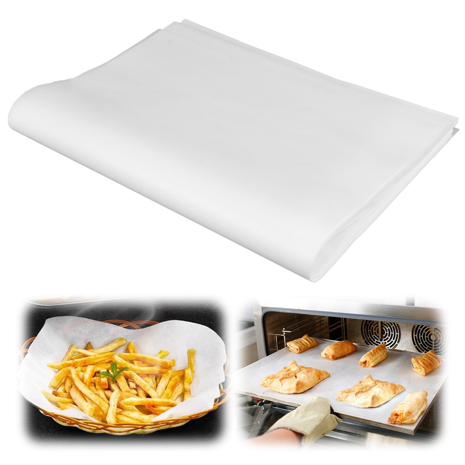 100 Piezas Papel Freidora Aire, 33 x 23 cm Papel De Hornear, Papels Air Fryer, para Freidora, Horno Air Fryer, para Horno