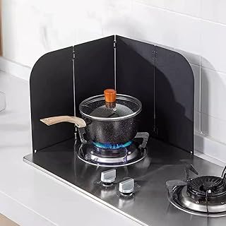 Raatel レンジガード 油はねガード レンジカバー 油はね 防熱 油はねパネル 折りたたみ ガス IH (ブラック)